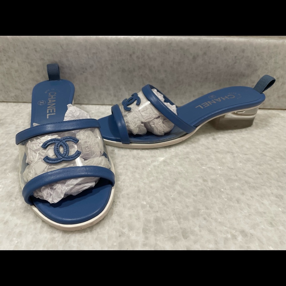 SOLD ELSEWHERE X Chanel PVC Slide Mules 36.5